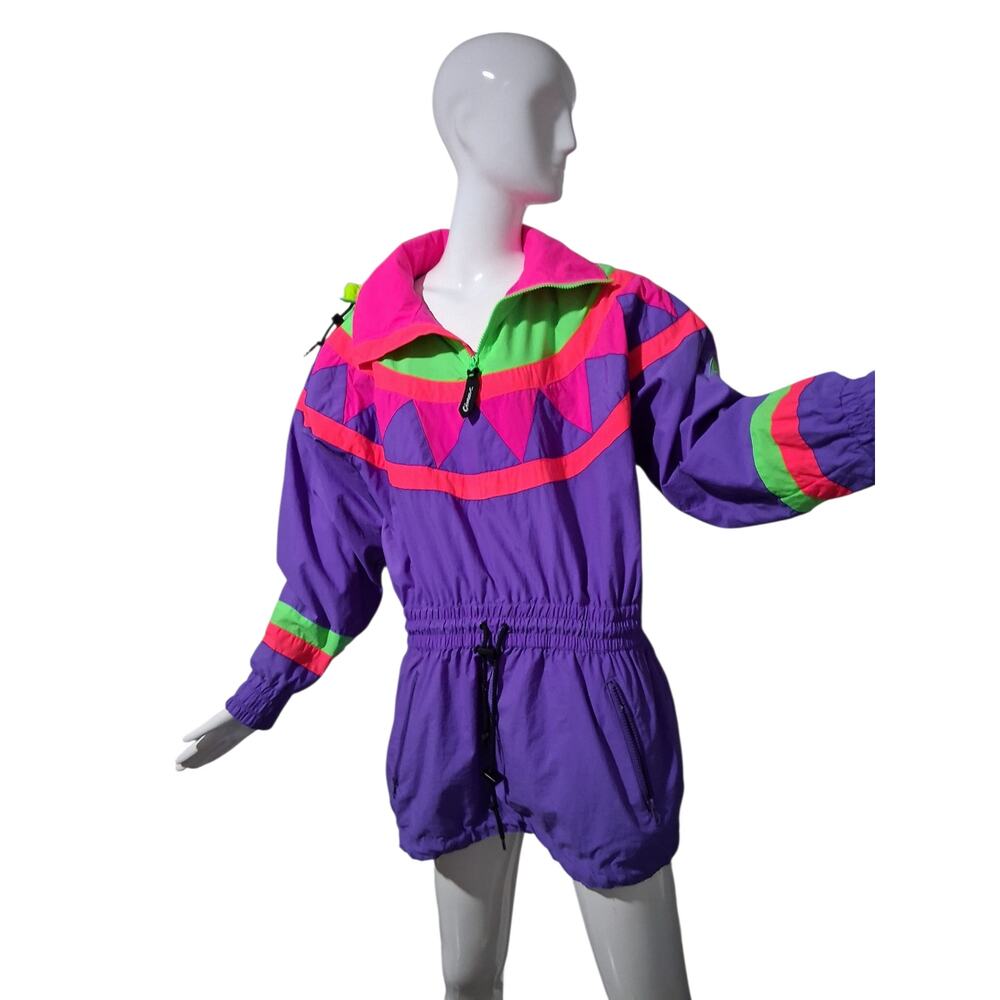 Vintage Cima Ski Wear‎ Women's size 10 Dopamine 80's Colour Block Ski Jacket - Picture 2 of 10